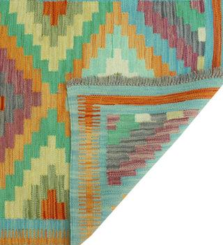 Sangat Kilim Hamadi Orange/Blue Runner, 2'8x9'5