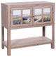 Painted Two Door Fir Wood Cabinet Natural Finish Boat Scene