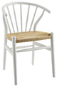 Flourish Spindle Wood Dining Side Chair, White