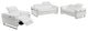 Prato Genuine Italian Leather Modern Sofa Set, White