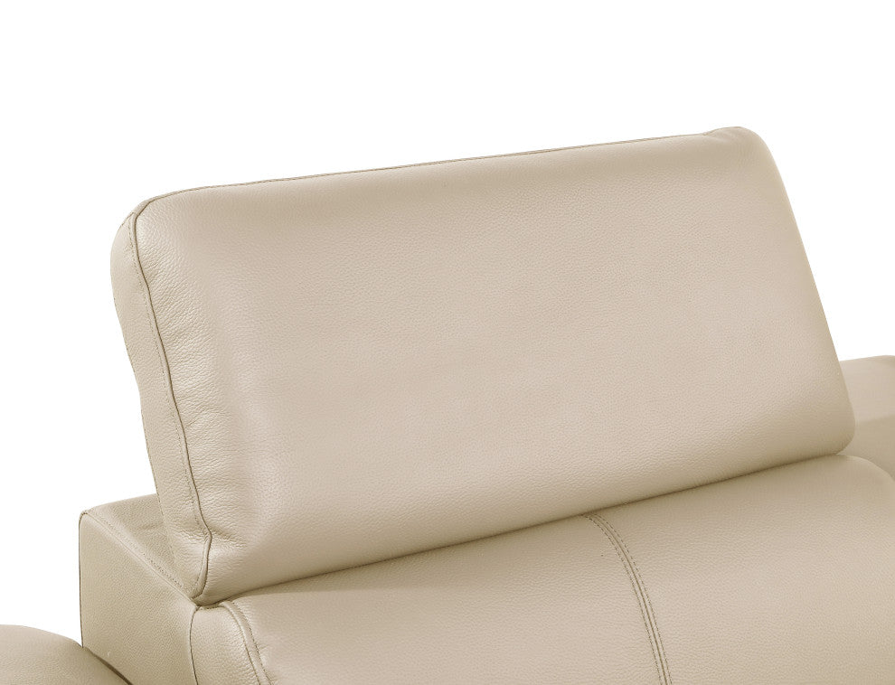 Antonio Italian Leather Power Reclining Arm Chair, Beige