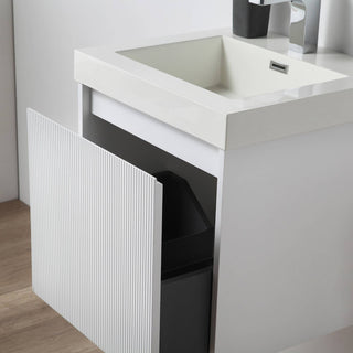 Floating Bathroom Vanity with Sink, Wall Mounted Vanity, White, 20'' W/ Sink