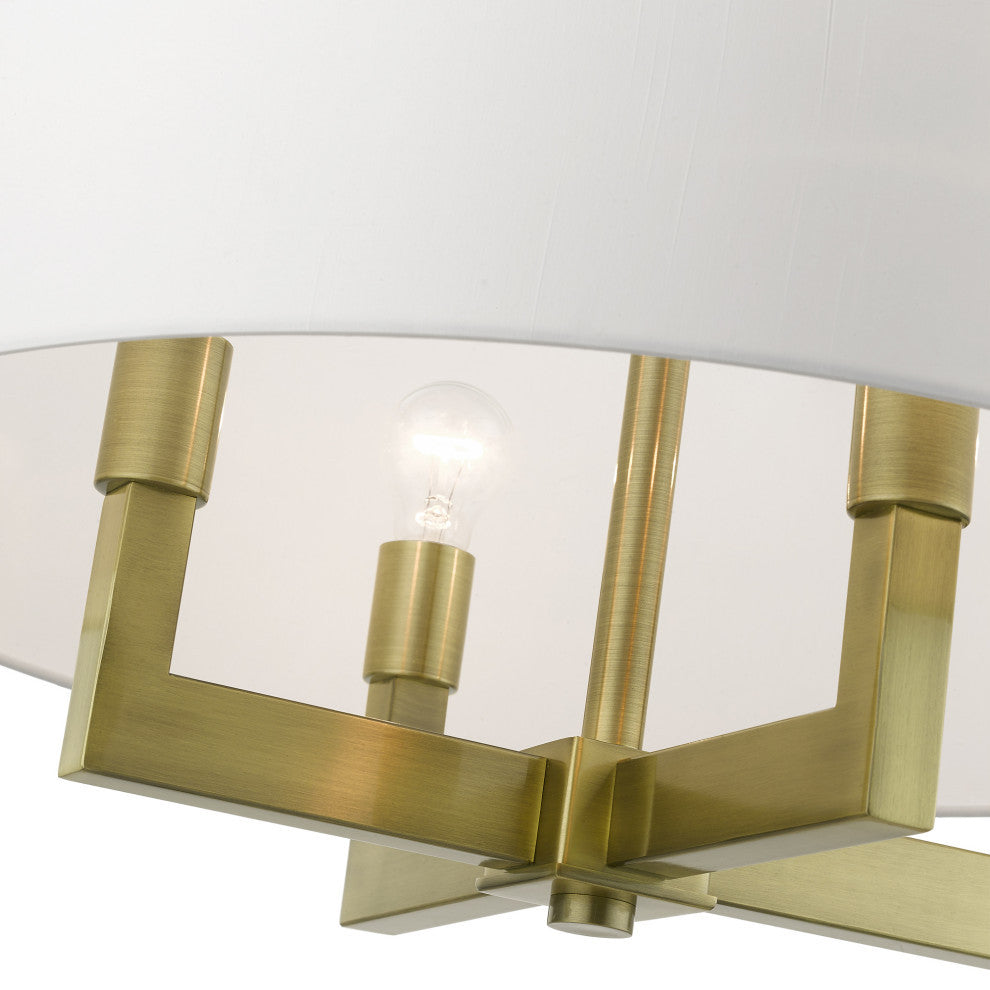 Cresthaven 4 Light Antique Brass Pendant Chandelier