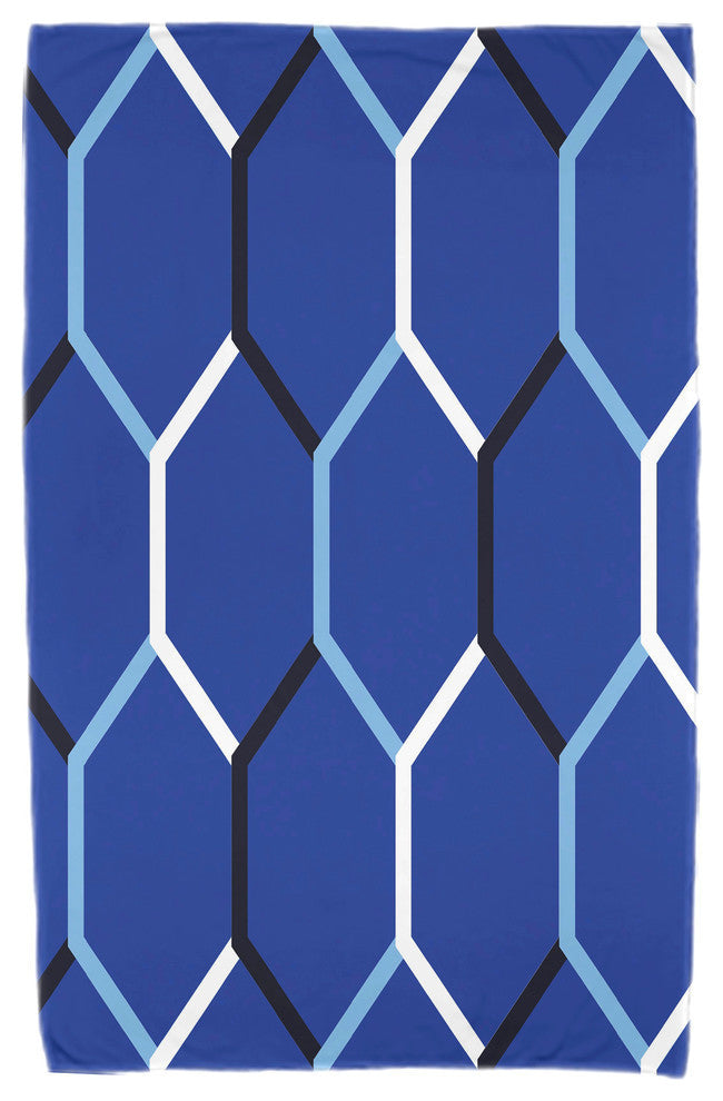 30"x60" Cool Shades, Geometric Print Beach Towel, Blue