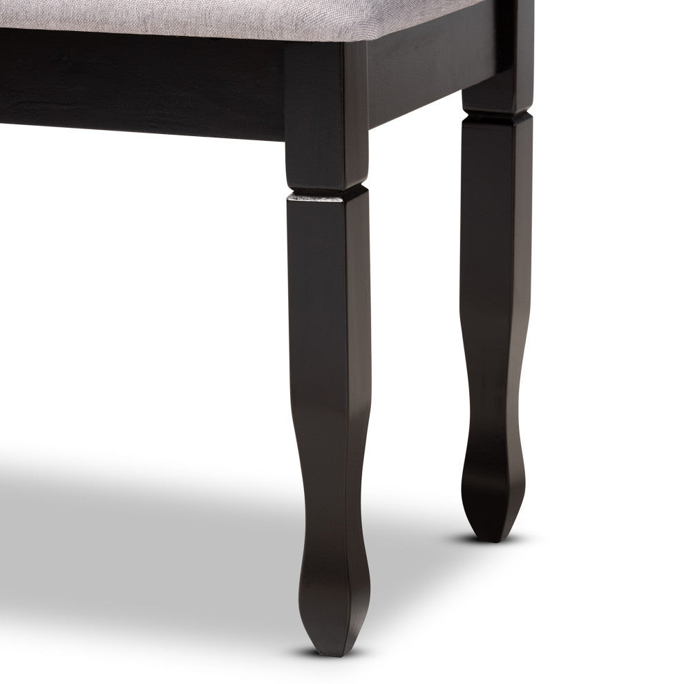 Carlisle Contemporary Dining Bench, Gray/Dark Brown