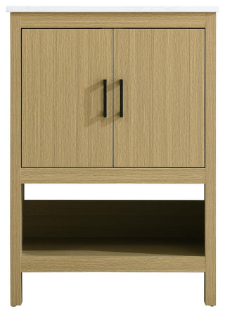 Home Living 24" Single Bathroom Vanity, Honey Brown