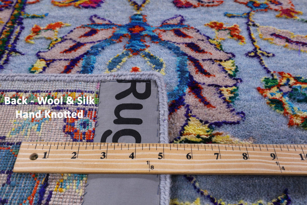 8' 2" X 10' 2" Wool & Silk Handmade Persian Rug - Q15775