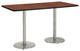 KFI Mode 42" x 84" Conference Table Mahogany Round Silver Base Bistro Height