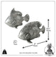 2 Piece Tarnished Fish Figurines, 6 Inches