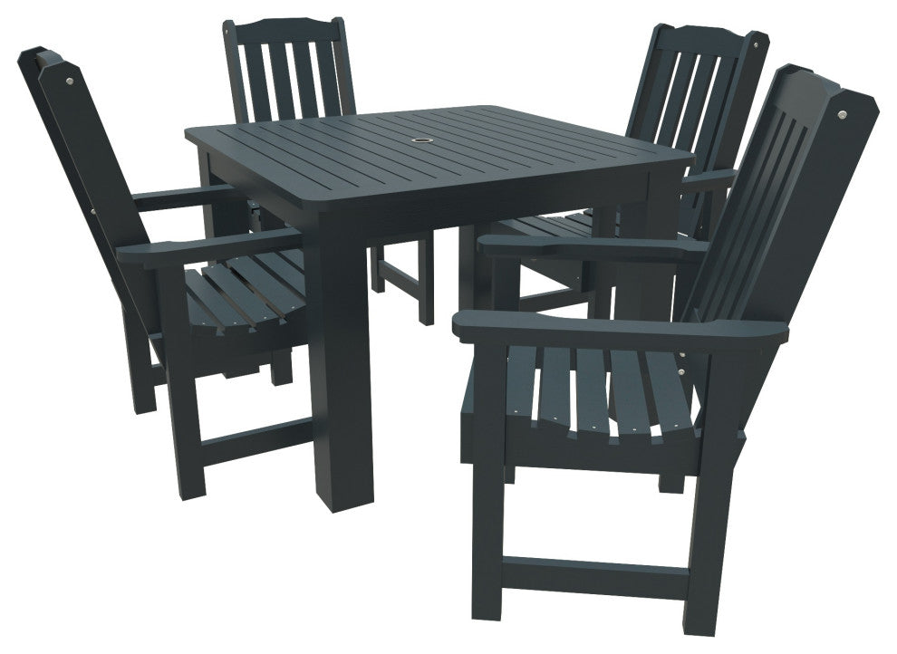 Springville 5-Piece Square Dining Set, Weathered Acorn, Federal Blue