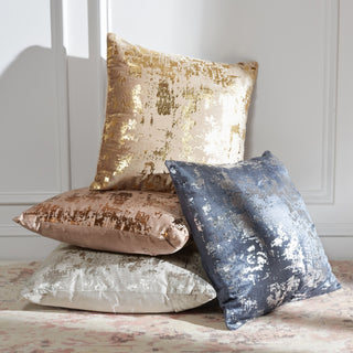 Safavieh Edmee Metallic Pillow, Light Grey/Silver