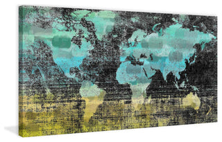 "Aqua Midnight" Fine Art Canvas Print, 36"x18"