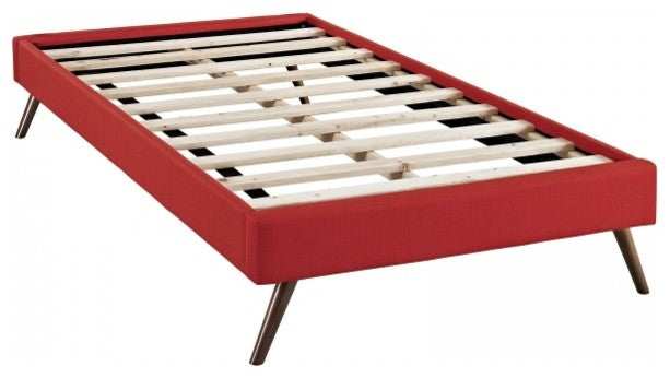 Modway Bedroom Helen Twin Fabric Bed Frame With Round Splayed Legs