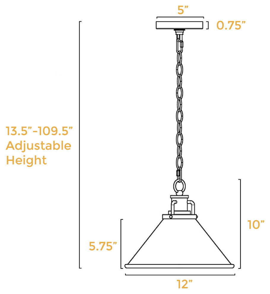 1-Light large pendant light Cool brass light fixture Modern home lighting
