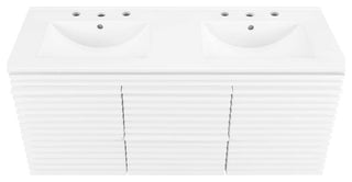 Render 48" Wall-Mount Bathroom Vanity, White White