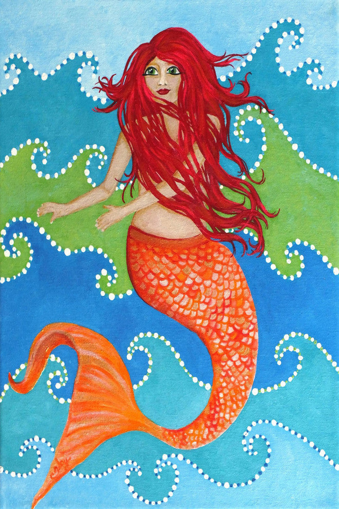Marmont Hill, "Dancing Mermaid" by Nicola Joyner Print on Wrapped Canvas, 30x45