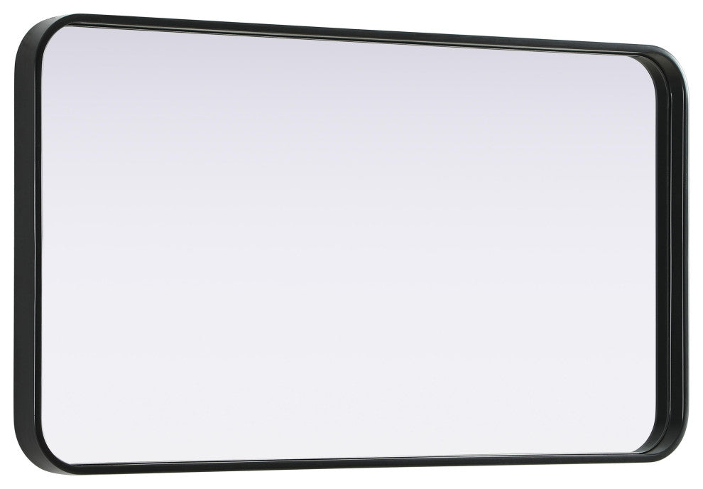 Home Living Contour Metal Rectangle Mirror 20x36, Black