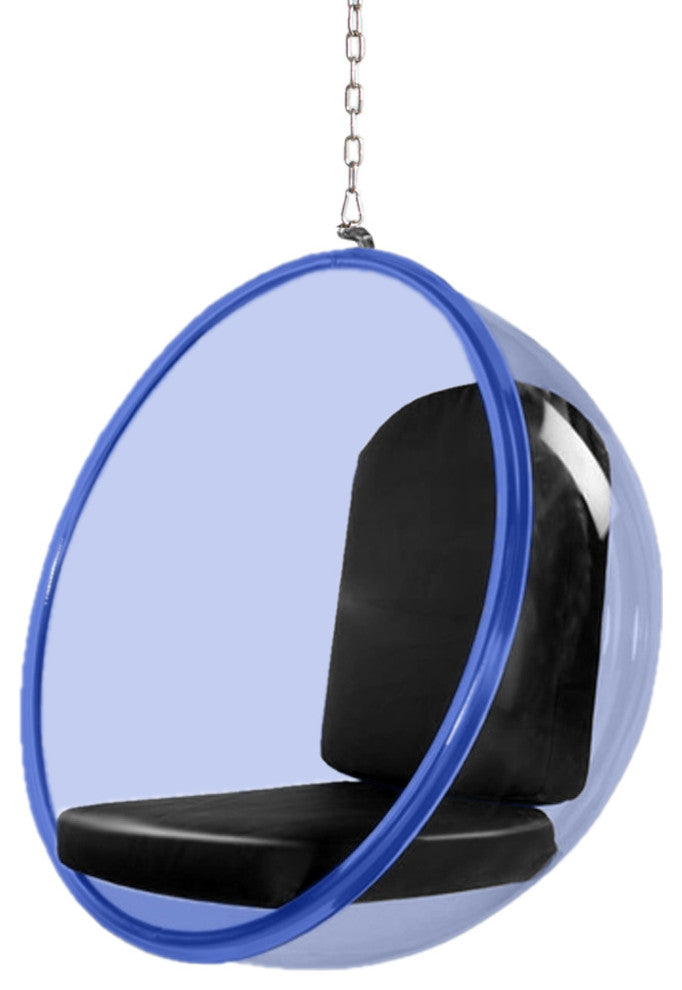 Modern Classics Bubble Hanging Chair Blue Acrylic, Black