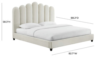 TOV Furniture Celine Cream Velvet Bed in King