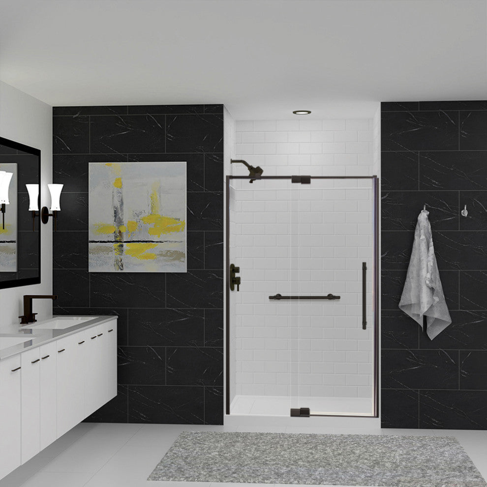 Transolid SaraMar 48"x36"x96" 6-Piece Shower Wall Kit with Extension, White