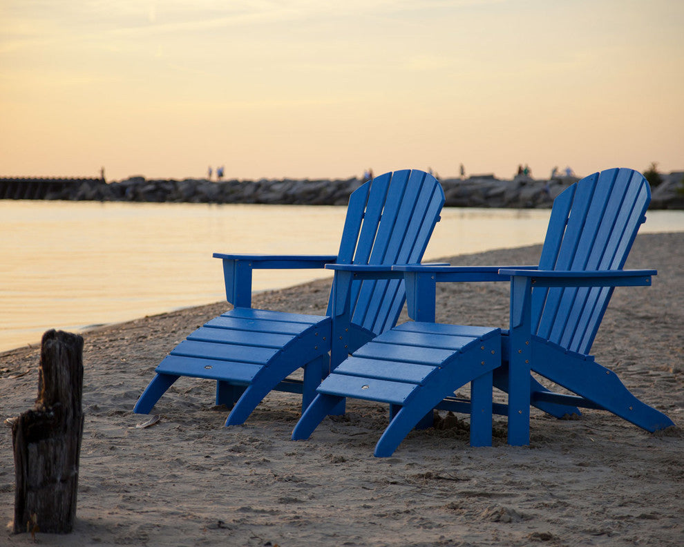Polywood South Beach 4-Piece Adirondack Set, Lemon