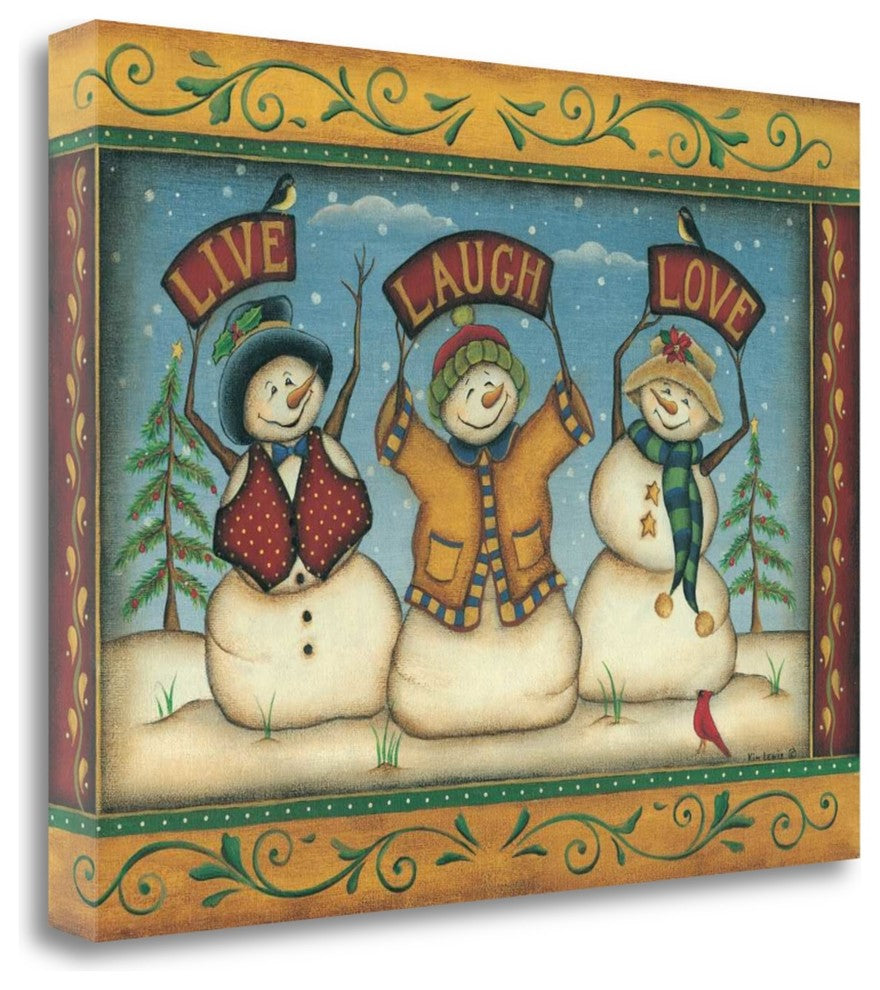 "Live - Laugh - Love" By Kim Lewis, Giclee Print on Gallery Wrap Canvas