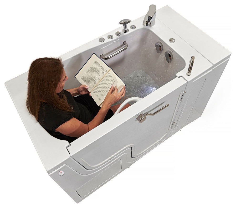 Ella Wheelchair Transfer 32"x52" Walk-In Bathtub,Outswing Door,Faucet,Dual Drain