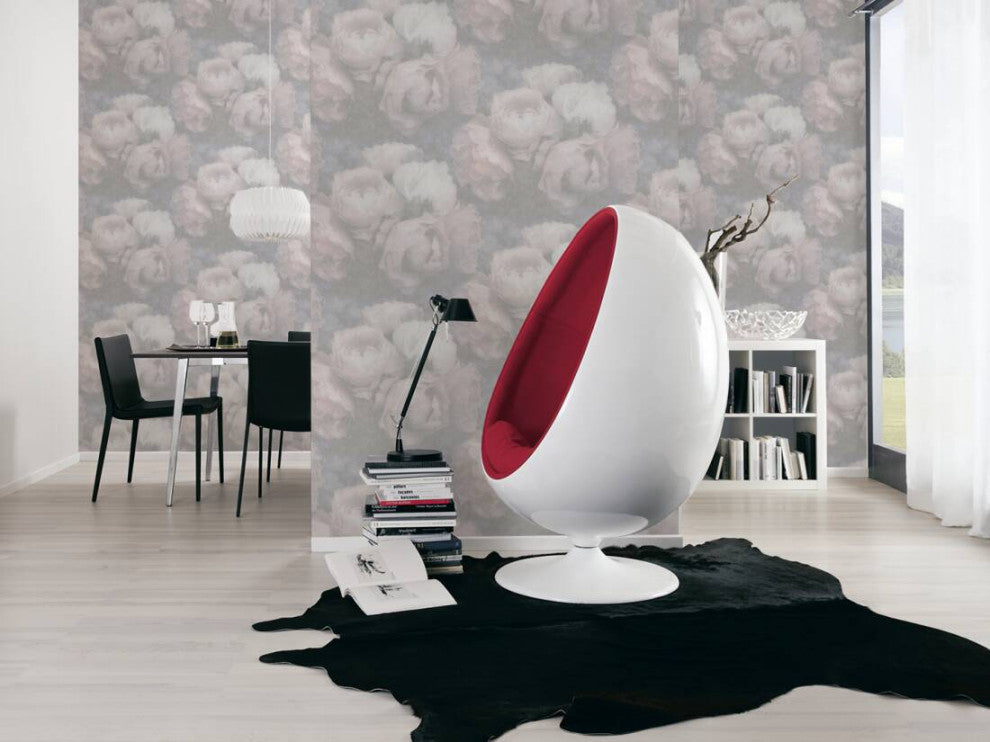 Floral Textured Wallpaper Featuring Peonies, 373923
