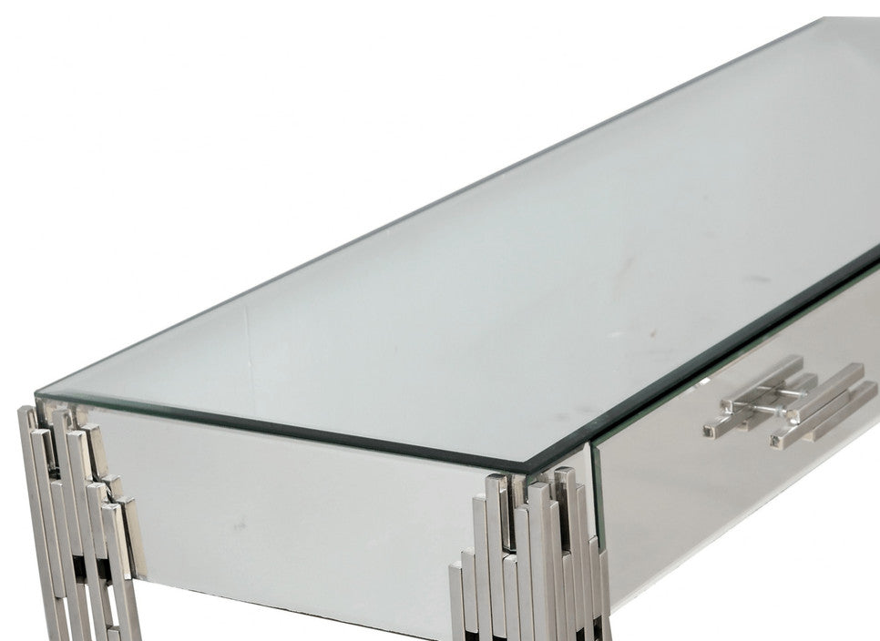Rectangular Striped Falling Console Table