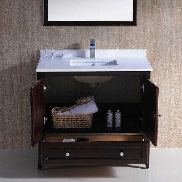 Fresca Oxford 36" Mahogany Traditional Bathroom Vanity