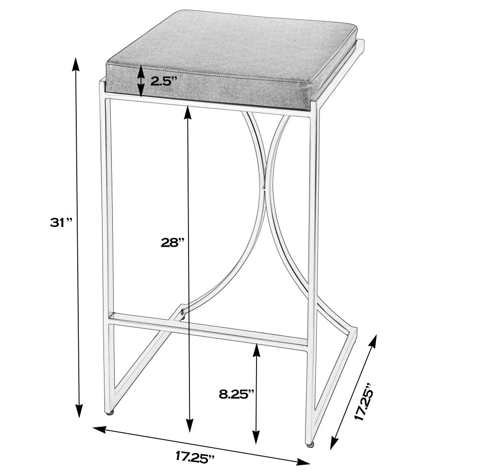 Natalya 31" Bar Stool, Black Leather