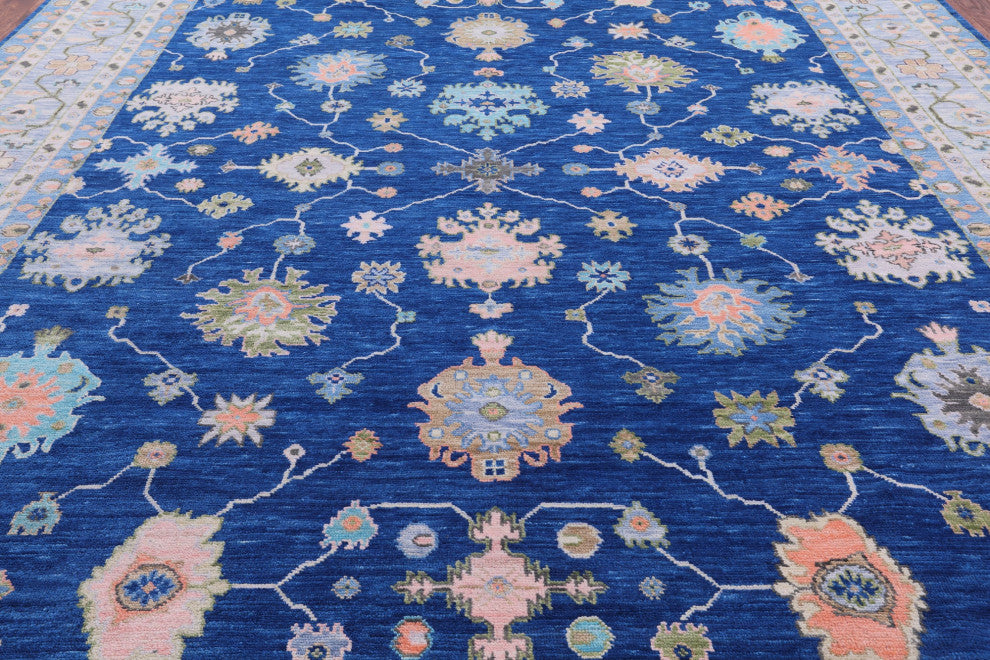 12' 0" X 15' 2" Handmade Turkish Oushak Wool Rug - Q15416