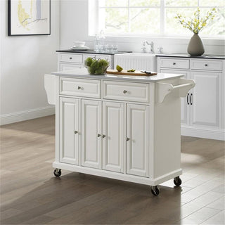Crosley Furniture MDF Wood Granite Top Kitchen Cart in White