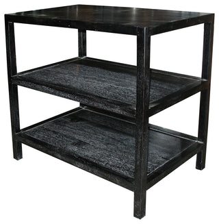 2 Shelf Side Table, Hand Rubbed Black