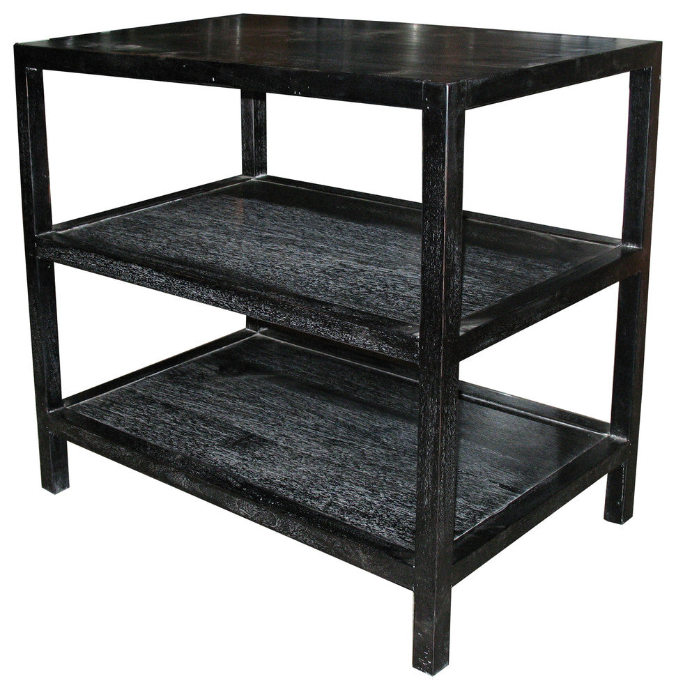 2 Shelf Side Table, Hand Rubbed Black