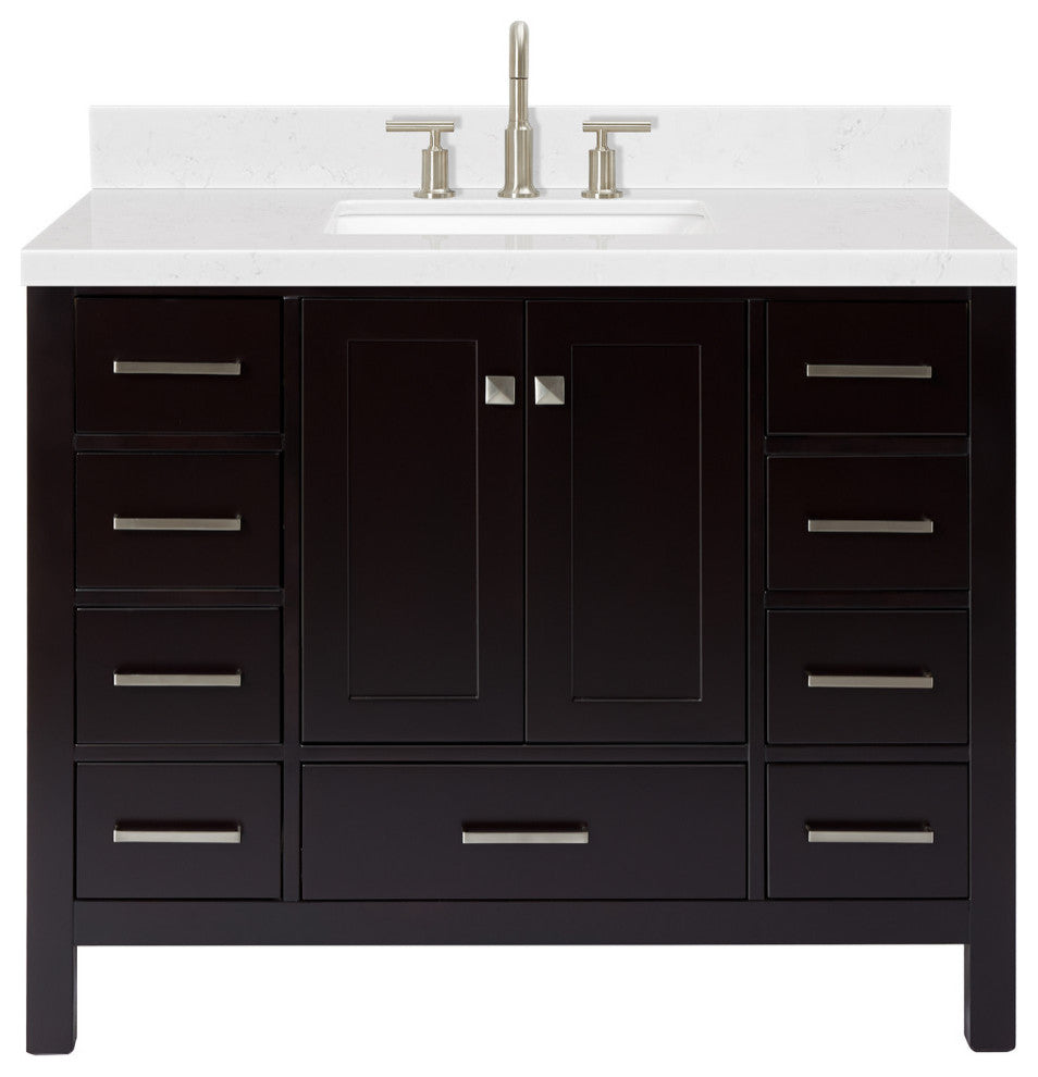 Ariel Cambridge 42" Single Rectangle Sink Vanity, Carrara Quartz
