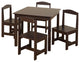 5-Piece Hayden Kids Table And Chair Set, Espresso