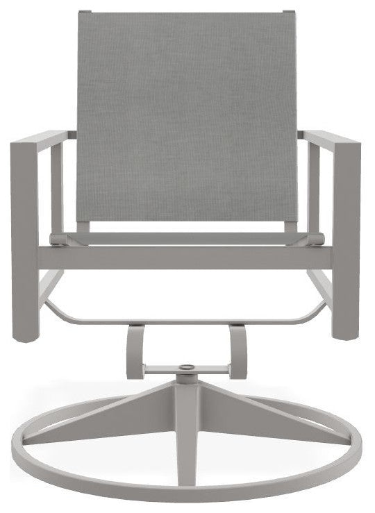 Tribeca Sling Outdoor Swivel Rocker, Alloy/Warm Gray