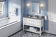 Adler Transitional 48" White Vanity, Boulder Cultured Marble Vanity Top