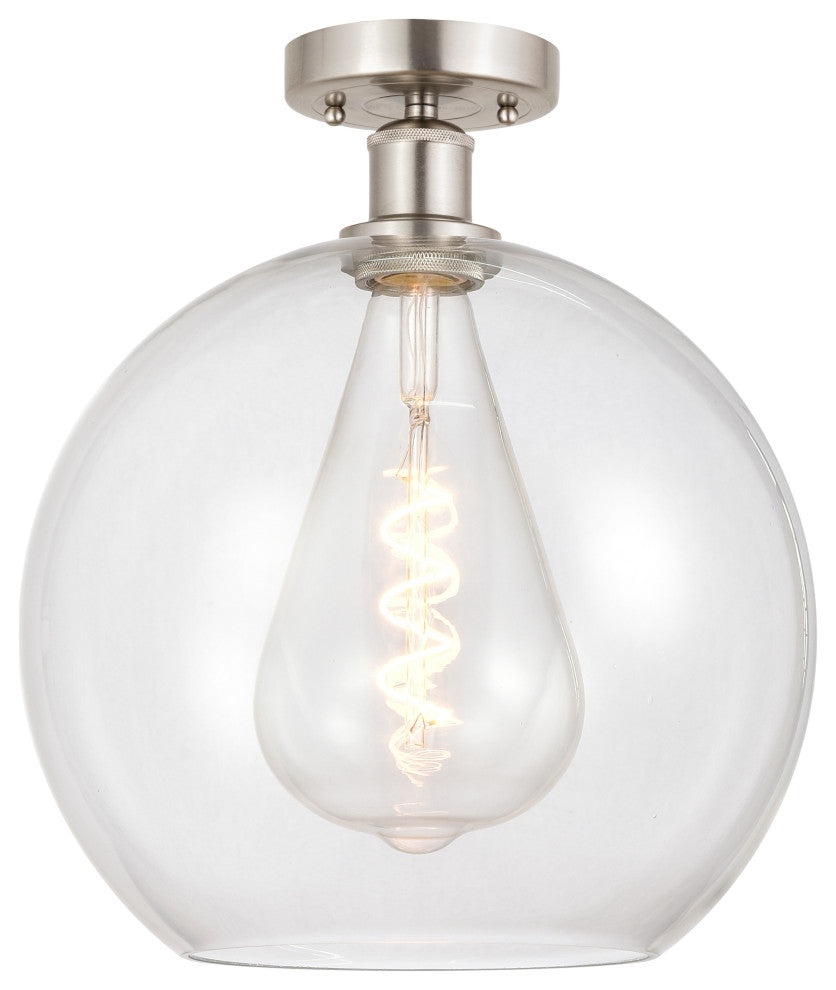 Innovations 616-1F-SN-G122-12 1 Light Semi-Flush Mount, Brushed Satin Nickel