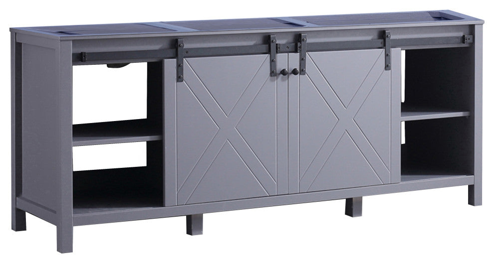 Marsyas 80" Dark Gray Bathroom Bath Storage Vanity Cabinet