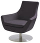 Rebecca Swivel Chair, Gray Leatherette, Stainless Steel