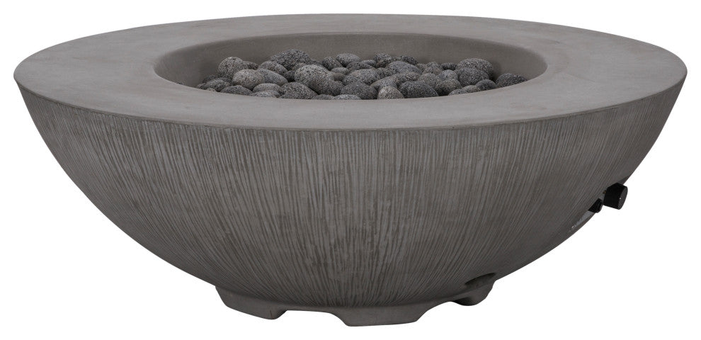 Pyromania Shangri-La Concrete Fire Bowl, 41", Slate Gray, Propane