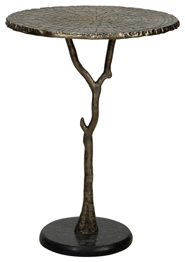 Twigs Aluminum End Table, Deep Gray