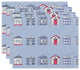18"x14" Multi Beach Hut, Stripe Print Placemats, Set of 4, Blue