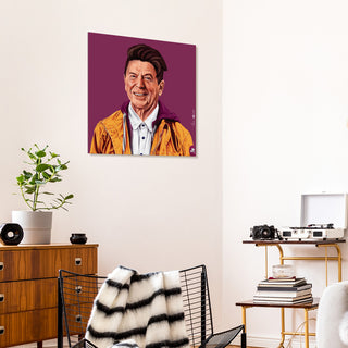 "Hip Ronald Reagan" Frameless Reverse Printed Tempered Art Glass Wall Art
