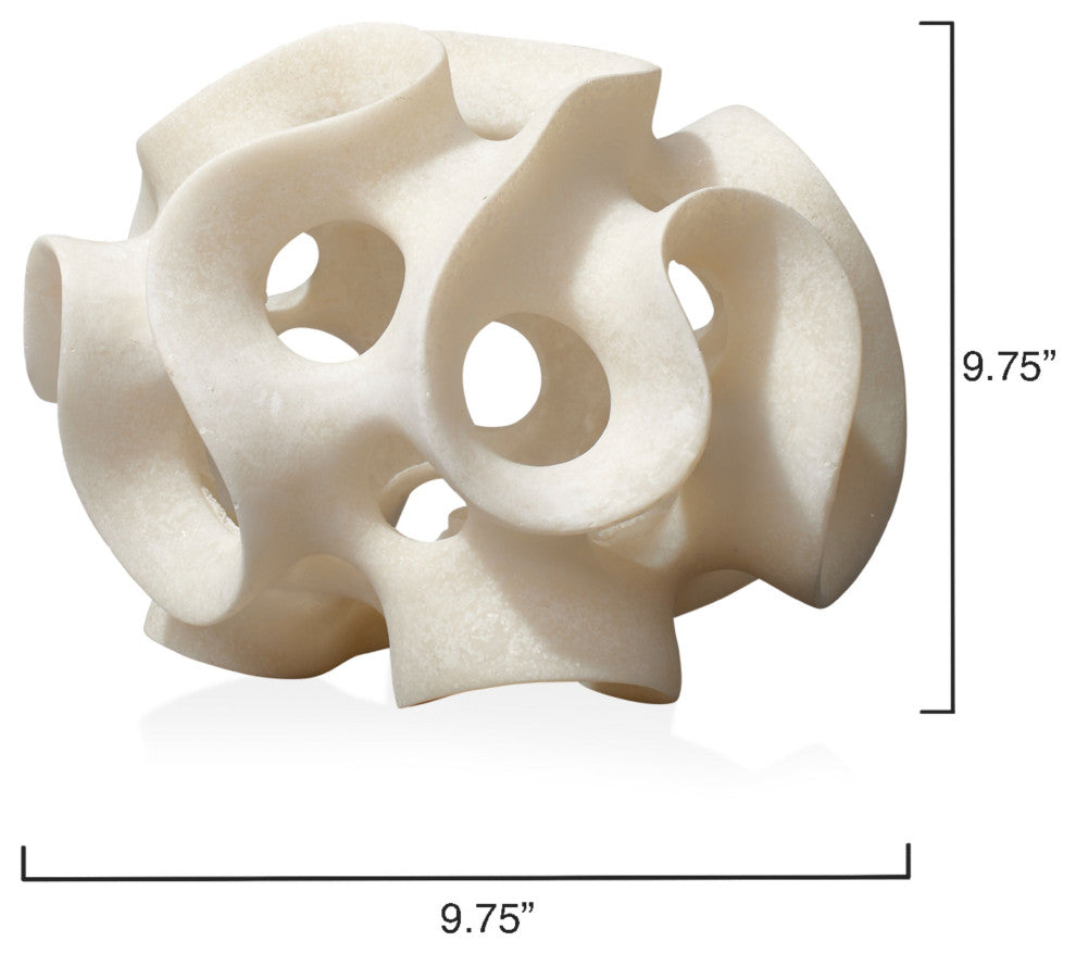 Ribbon Resin Sphere, White