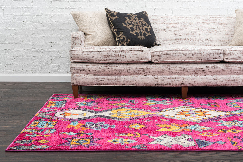 Unique Loom Pink Adobe Sedona 2' 2 x 6' 7 Runner Rug