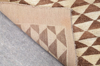 Consigned, Gabbeh Geometric Hand-Knotted Persian Oriental Rug, Brown, 4'9"X3'7"