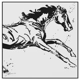 "Black Scribble Horse" by Sher Sester, Canvas Art, 35"x35"